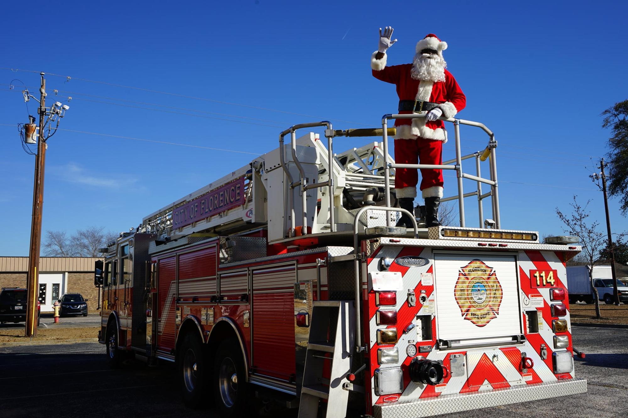 Adopt a Dorm Santa of Fire Truck