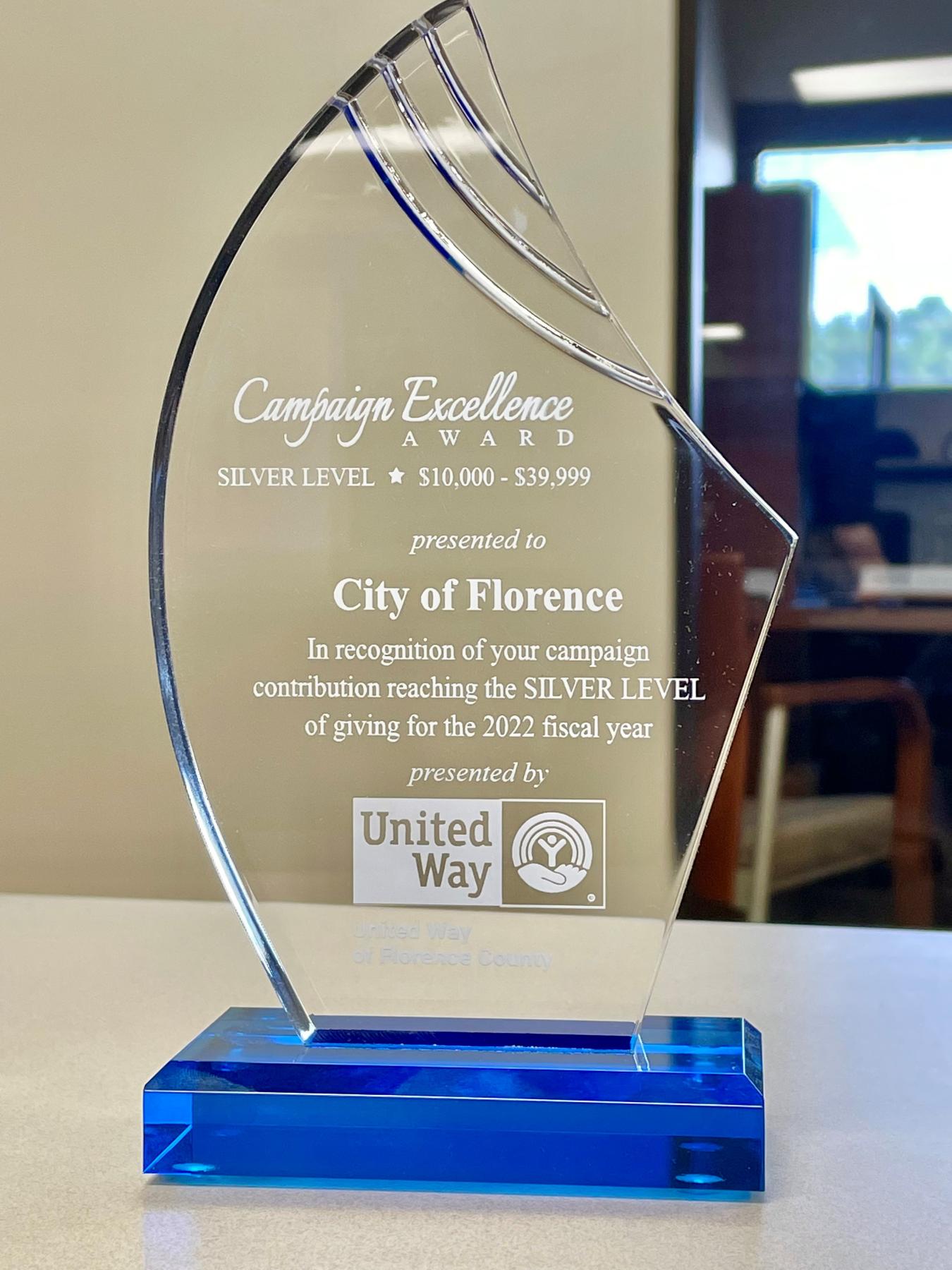 City of Florence Receives Campaign Excellence Award