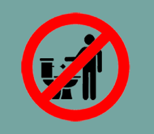 No Flush Sign