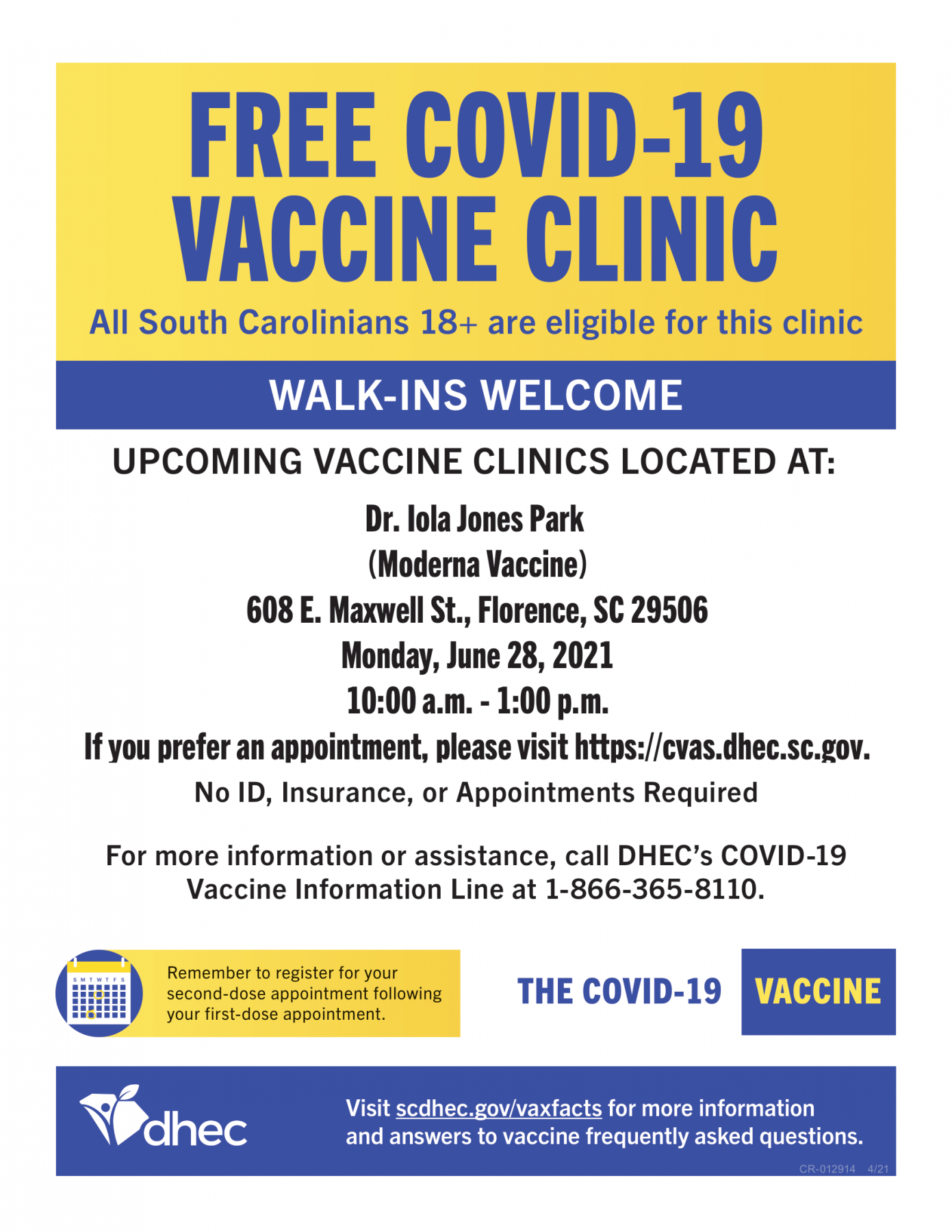 free covid-19 vaccine clinic flyer