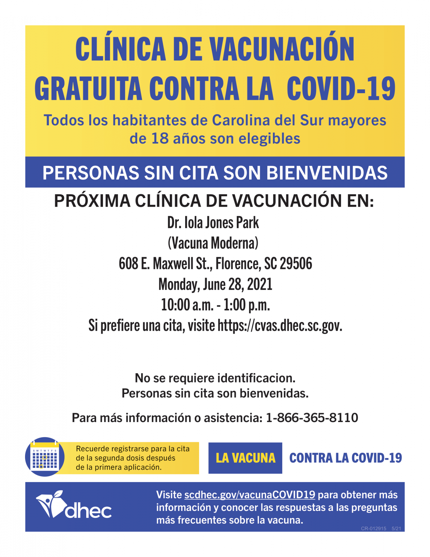 free covid-19 vaccine clinic flyer in spanish